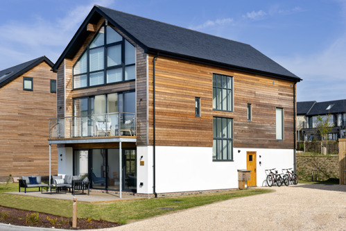 A large wooden holiday home