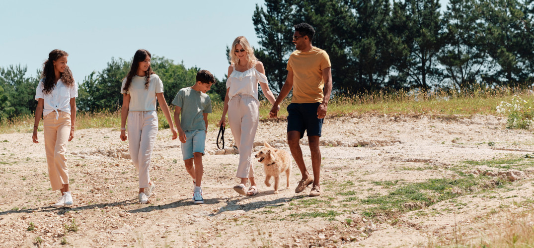 Family with dog on Silverlake Estate